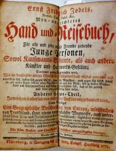 Bild 8 - Titelseiten Zobels Hand- und Reisebuch 1775.